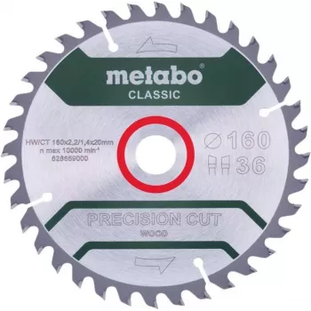 Apļveida zāģa asmens Metabo 628659000 16 cm Urbums 2 cm 1 gab.