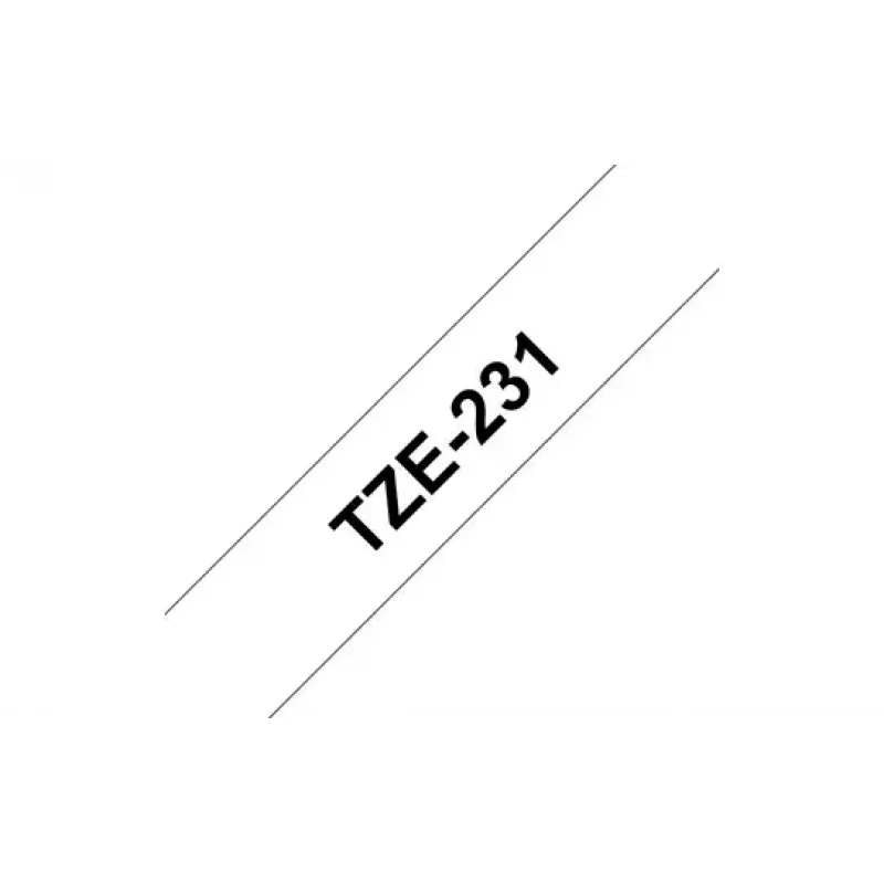 Etiķešu lente Brother TZE-231 Melns uz balta