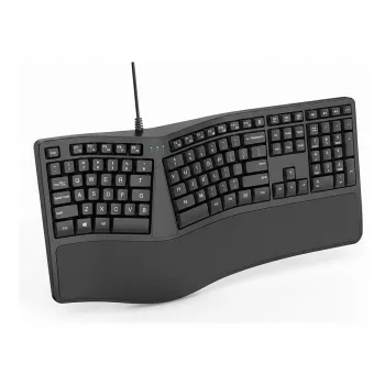 Bezvadu ergonomiska kompakta tastatūra TRUST KEYRA ERGO MULTI DE — bezvadu, kompakts izkārtojums, vācu taustiņu komplekts