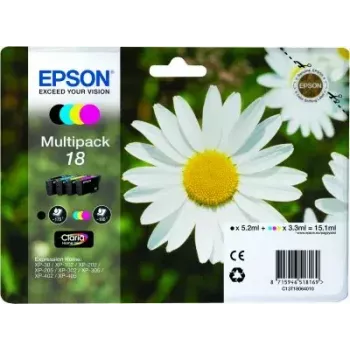 Tintes kārtridžu multipaka Epson Daisy Multipack 4 krāsu 18 Claria Home Ink — standarta ietilpība, 4 krāsas