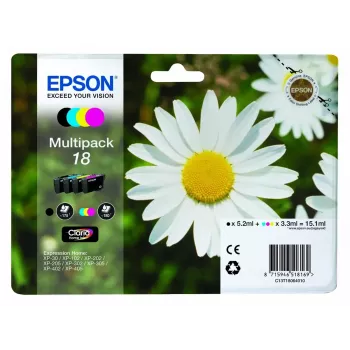 Tintes kārtridžu multipaka Epson Daisy Multipack 4 krāsu 18 Claria Home Ink — standarta ietilpība, 4 krāsas