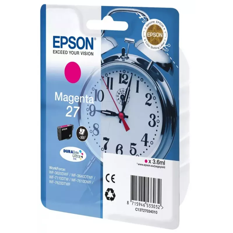 Tintes kasetne Epson DURABrite Ultra C13T27034010 fuksīna, pigmenta tinte, 1 gab.