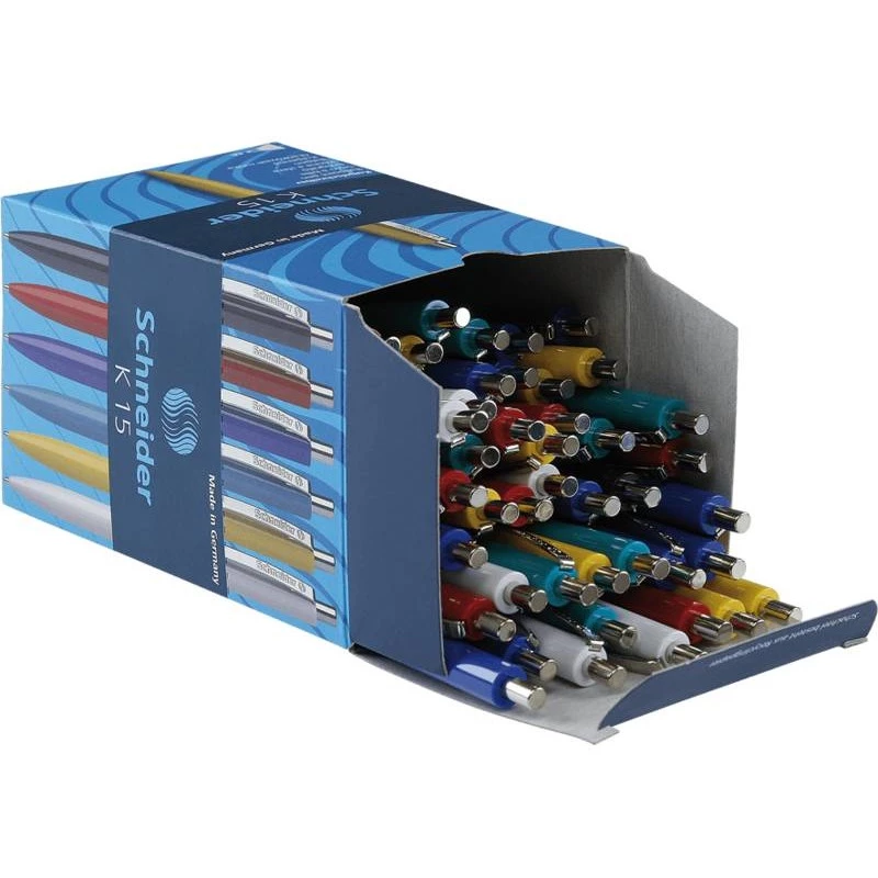 Uzspiežama ievelkama lodīšu pildspalva Schneider K 15 Blue Multicolour