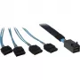 Kabelis INTER-TECH SFF-8643 uz 4x SATA/SAS 0,7 m 12 Gbit/s zils