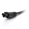 C2G 1m Eiropas klēpjdatora strāvas vads CEE 7/7 uz IEC 60320 C5 250V 3A