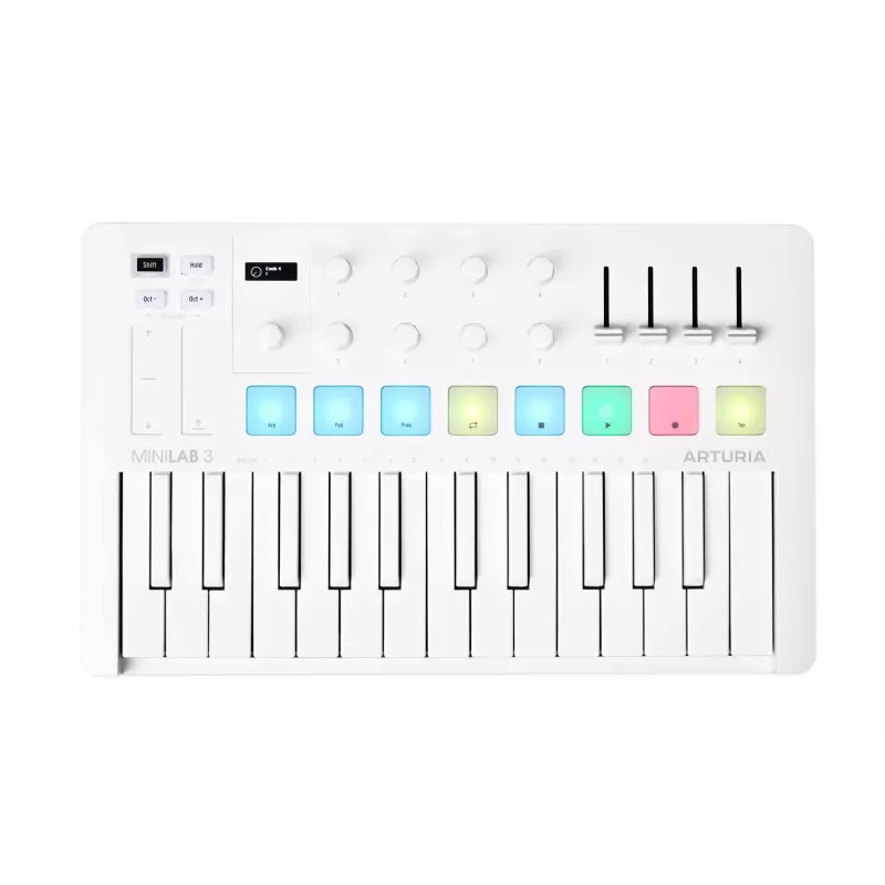 Arturia MiniLab 3 - MIDI vadības tastatūra, balta