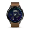 Viedpulkstenis GARMIN Venu 4 45 mm (1,4 collas) AMOLED 454×454 px, Wi‑Fi, GPS, 8 GB, melns korpuss, brūna ādas siksniņa