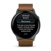 Viedpulkstenis GARMIN Venu 4 45 mm (1,4 collas) AMOLED 454×454 px, Wi‑Fi, GPS, 8 GB, melns korpuss, brūna ādas siksniņa