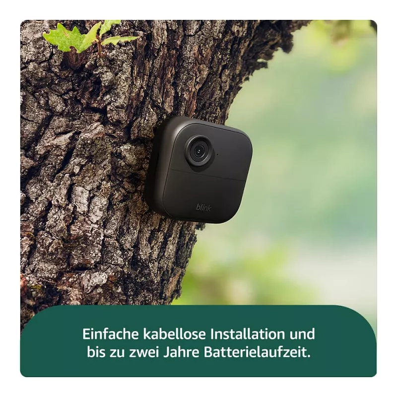 AMAZON (RING) Blink Outdoor 4 - tīkla novērošanas kamera - āra zona, iekštelpu zona - laikapstākļiem izturīga - krāsaina (dienas/nakts) - 1080p - audio - bezvadu - Wi-Fi (B0B1N5RL1Q)