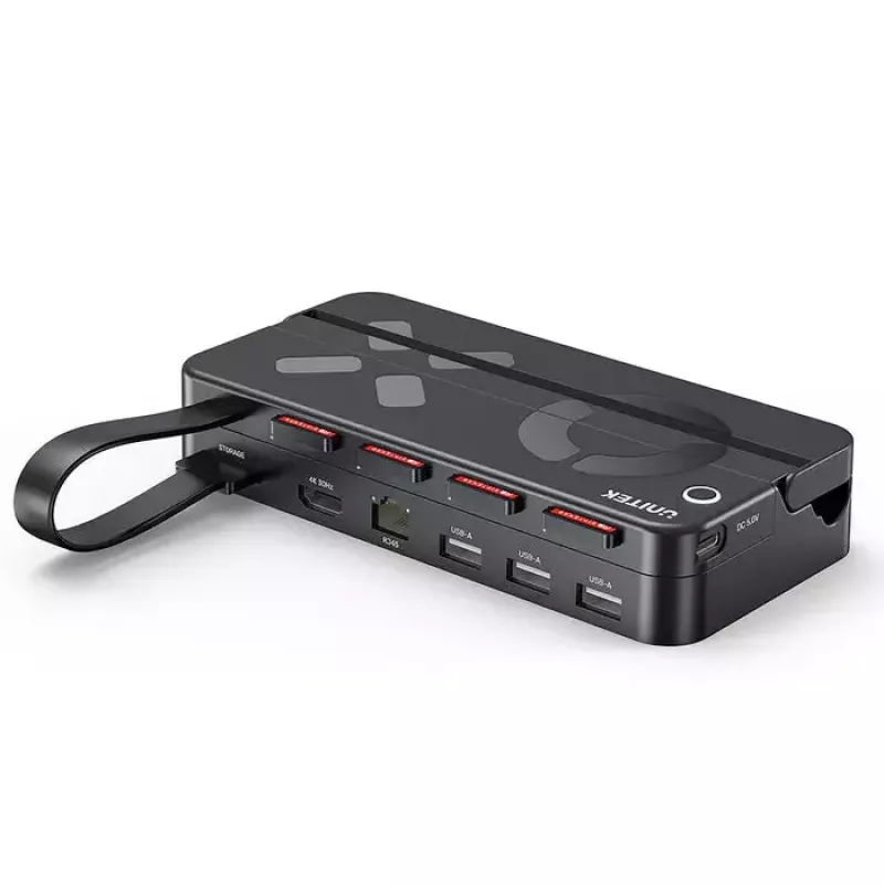 Rokas spēļu konsoles dokstacija Unitek G1002F01 — USB dokstacijas savienotājs, melna