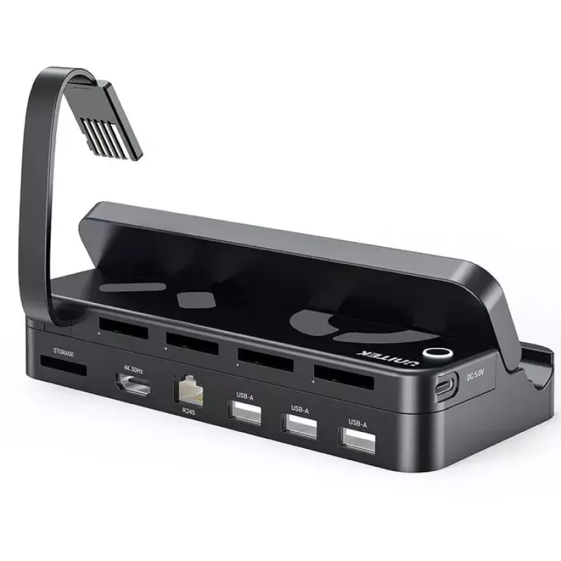 Rokas spēļu konsoles dokstacija Unitek G1002F01 — USB dokstacijas savienotājs, melna