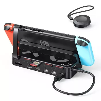 Rokas spēļu konsoles dokstacija Unitek G1002F01 — USB dokstacijas savienotājs, melna