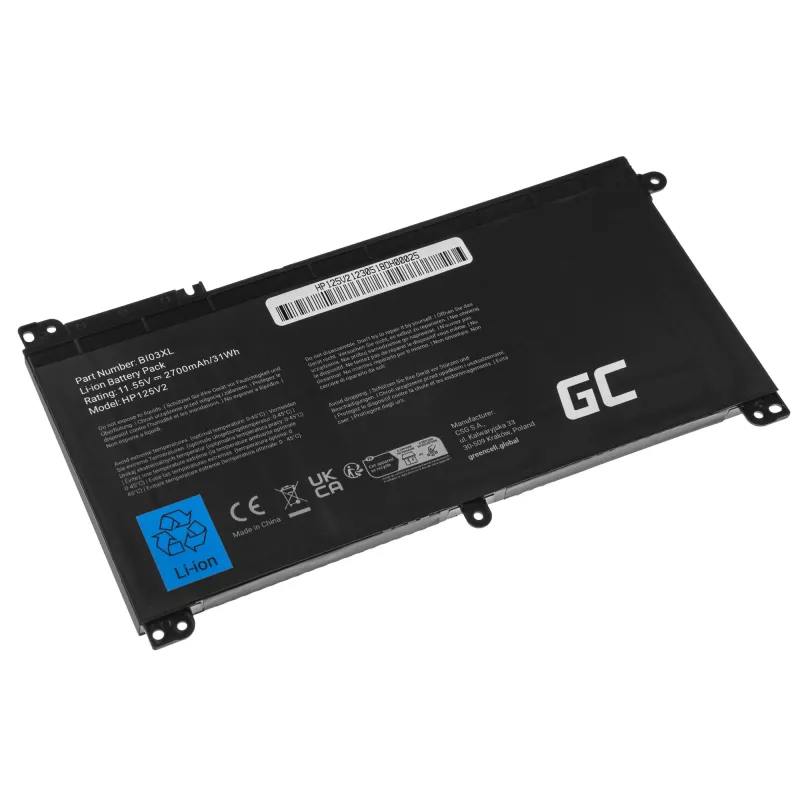 Baterija Green Cell HP125V2 priekš HP Pavilion x360 Stream 14-AX