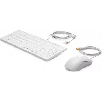 HP USB tastatūra un pele veselības aprūpes izdevums pilna izmēra vadu balta