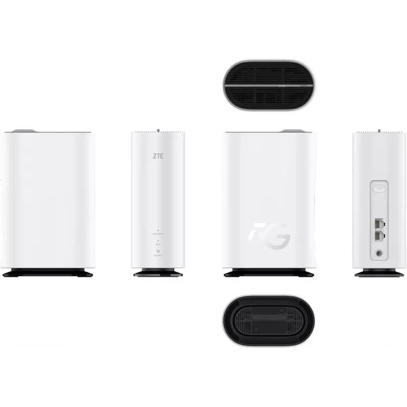ZTE G5C - Gigabit Ethernet dual-band (2,4 GHz / 5 GHz) Wi-Fi 6 4G/5G bezvadu maršrutētājs baltā krāsā