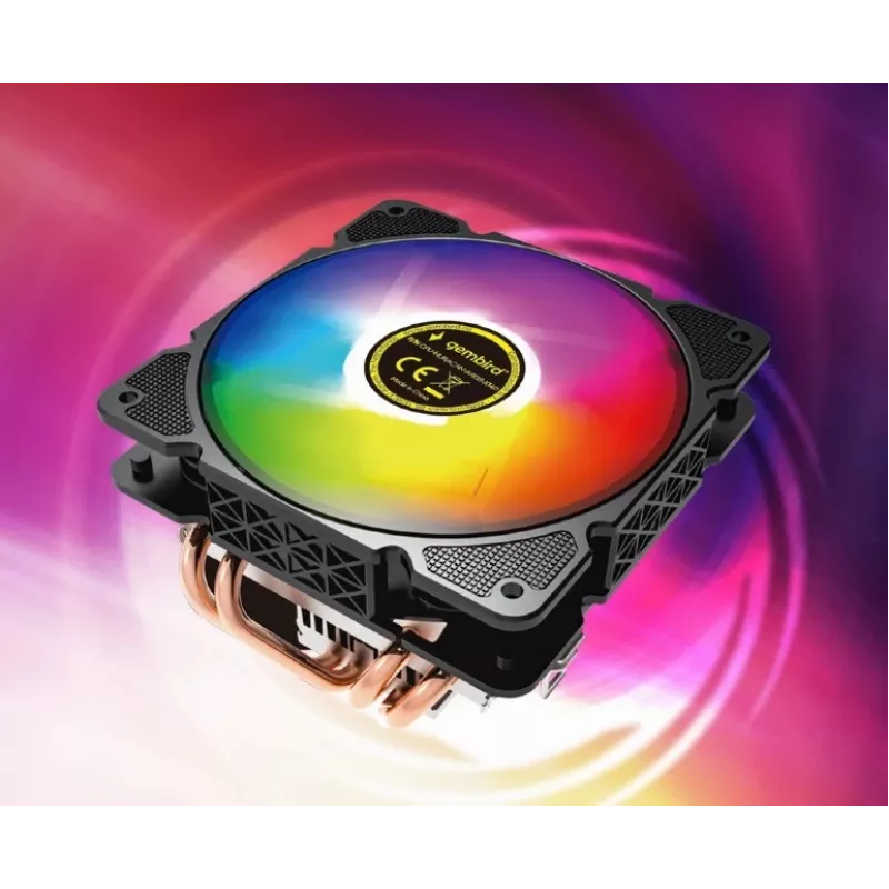 Gaisa dzesētājs Gembird CPU-HURACAN-ARGB-X140 12 cm Melnbalts 800-1600 RPM