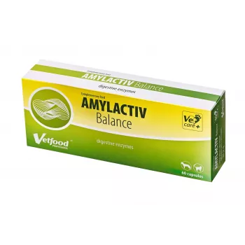 Vetfood Amylactiv Balance gremošanas atbalsts suņiem un kaķiem 60 kapsulas