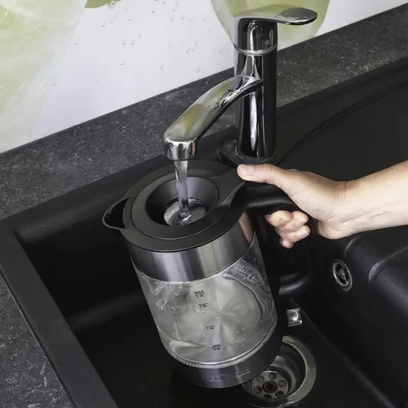 Elektriskā tējkanna ProfiCook PC-WKS 1322 G — 1.7 L, 2200 W, stikls un nerūsējošais tērauds, bezvada