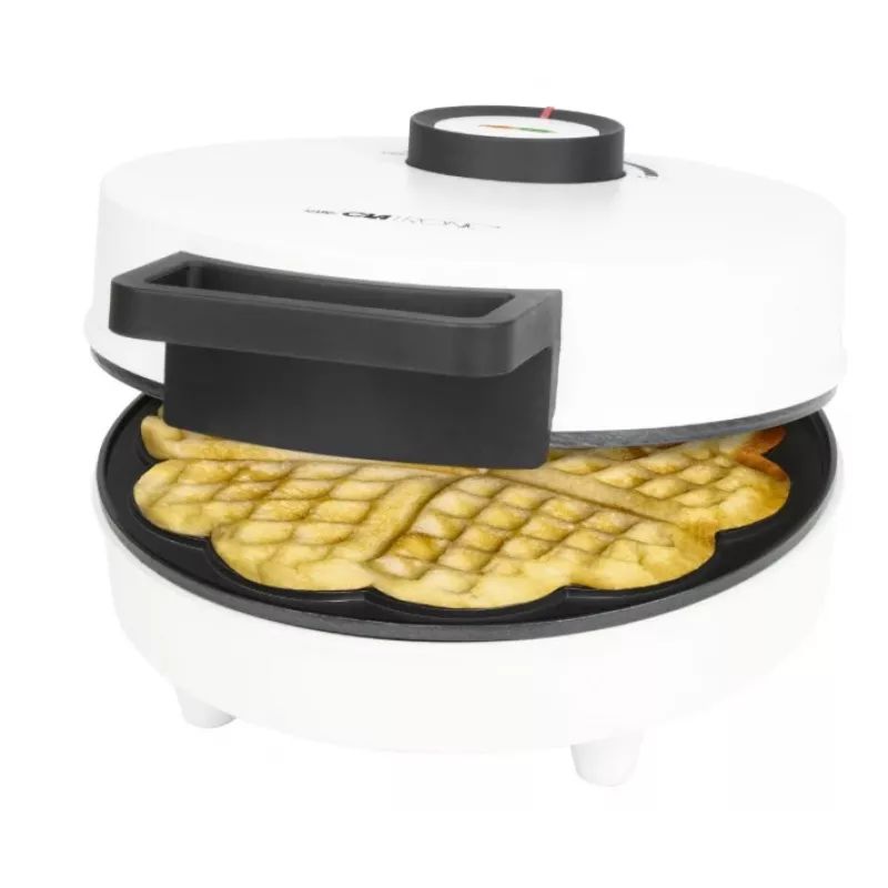 Vafeļu cepējs Clatronic WA 3832 — 1 apaļa vafele, 1200 W, 20 cm plates, melnbalts