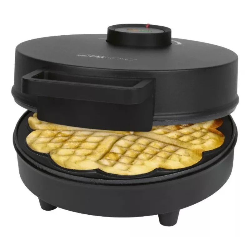 Vafeļu cepējs CLATRONIC WA 3832 — 1 apaļa vafele, 1200 W, 20 cm plāksnes, melns