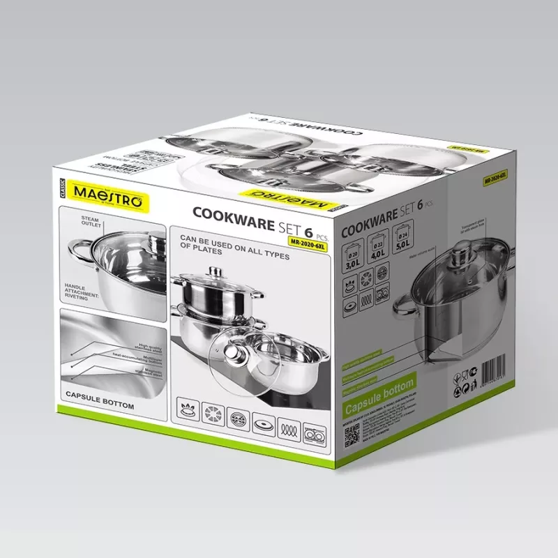 Katlu komplekts Maestro MR-2020-6XL — 6 gab. katlu komplekts