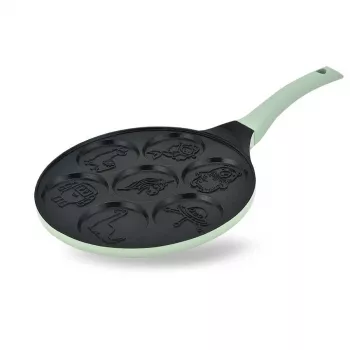 Pankūku panna Maestro MR-1222-D CUTE — 26 cm alumīnija nepiedegošā kreppanna, zaļa