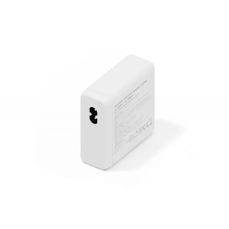 DIGITUS USB GaN lādētājs 140 W – 3× USB-C, 1× USB-A, 100–240 V, balts