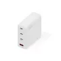 DIGITUS USB GaN lādētājs 140 W – 3× USB-C, 1× USB-A, 100–240 V, balts
