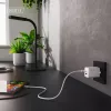 Sienas lādētājs DIGITUS USB GaN 45W — 1× USB-C, 1× USB-A, ieeja 100–240 V, balts