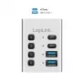 Hub USB3.2 Gen1, 4 porti, USB-A/C, ieslēgšanas/izslēgšanas slēdzis