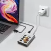 Hub USB3.2 Gen1, 4 porti, USB-A/C, ieslēgšanas/izslēgšanas slēdzis