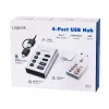 Hub USB3.2 Gen1, 4 porti, USB-A/C, ieslēgšanas/izslēgšanas slēdzis