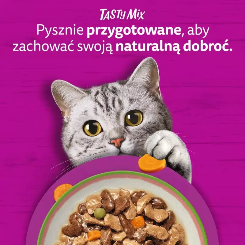 Mitrā kaķu barība Whiskas Tasty Mix šefpavāra izlase mērcē 40×85 g paciņas