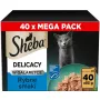 Mitrā kaķu barība Sheba Delicacy Fish Flavours in Jelly, 40×85 g bundžas, pieaugušiem kaķiem, 11% proteīns, 78% mitrums