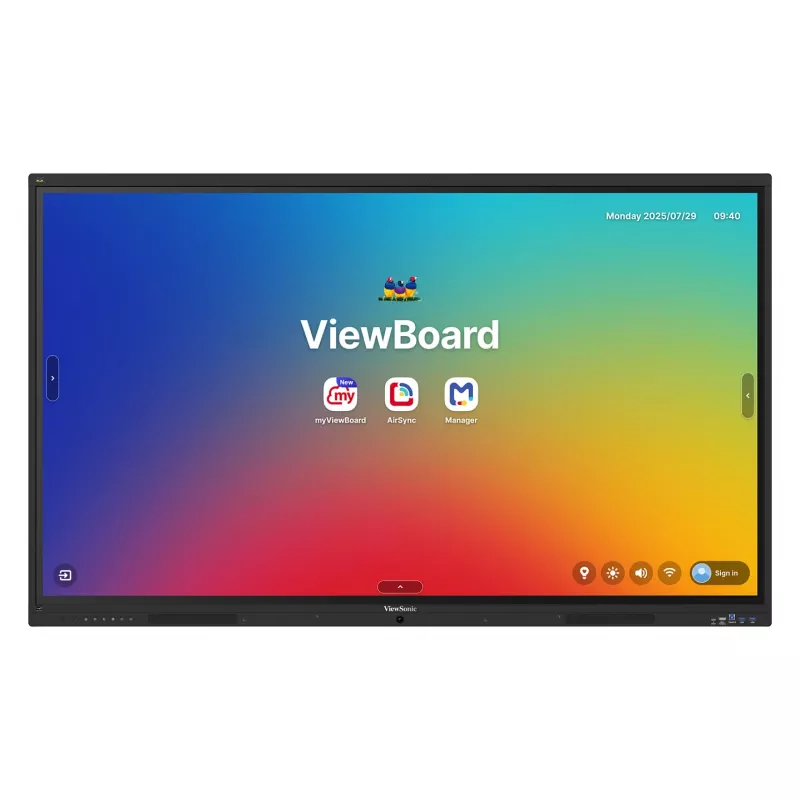 ViewBoard 41 sērijas skārienekrāns 75 collu UHD, Android 16 EDLA, IR 450 niti, 2x20 W + 15 W zemfrekvences skaļrunis + 8 masīva mikrofoni, 3 x USB-C 8/128 GB, 8 kodolu C