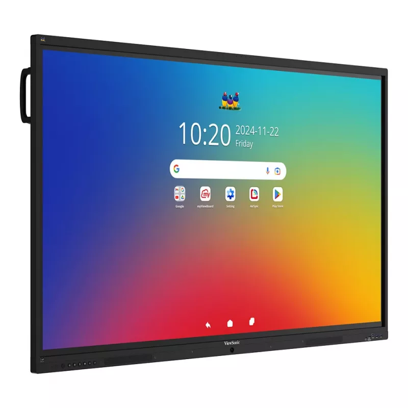ViewBoard 41 sērijas skārienekrāns 75 collu UHD, Android 16 EDLA, IR 450 niti, 2x20 W + 15 W zemfrekvences skaļrunis + 8 masīva mikrofoni, 3 x USB-C 8/128 GB, 8 kodolu C