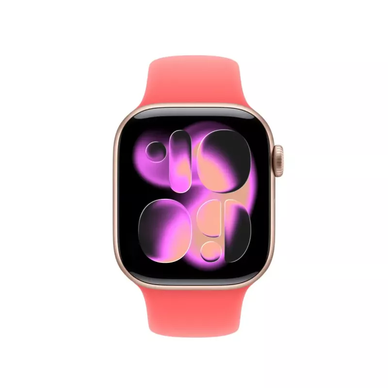 Sporta siksna Apple Watch 42mm — spilgta gvajave (S/M), plaukstas locītavas apkārtmērs 130–180 mm