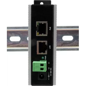 Ethernet PoE Gigabit inžektors Exsys EX-6007POE-WT — 1×Gigabit RJ45, PoE, 12–24V spaiļu bloks