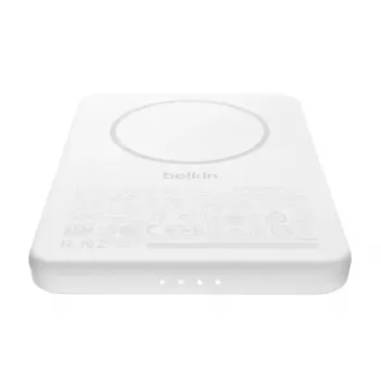 Ārējais akumulators Belkin BPD010hqWH 5000 mAh, bezvadu uzlāde 7.5 W, USB-C, balts