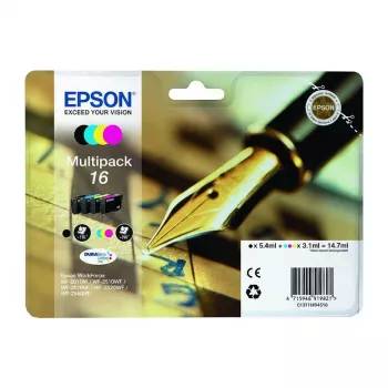 Tintes kasetnes Epson C13T16P84510 T16P8 XL multipaka 6 krāsas (melna, dzeltena, ciāna, fuksīna, gaiši ciāna, gaiši fuksīna)