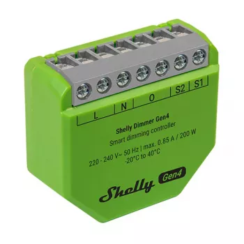 Shelly Dimmer Gen4 Green Multi-Protokoll-Konnektivitaet