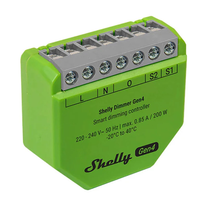 Shelly Dimmer Gen4 Green Multi-Protokoll-Konnektivitaet