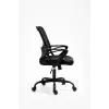 Biroja krēsls ActiveJet YK507 melns — pagriežams ergonomisks darba krēsls, audums/PU, regulējams augstums