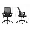 Biroja krēsls ActiveJet YK507 melns — pagriežams ergonomisks darba krēsls, audums/PU, regulējams augstums