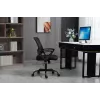 Biroja krēsls ActiveJet YK507 melns — pagriežams ergonomisks darba krēsls, audums/PU, regulējams augstums