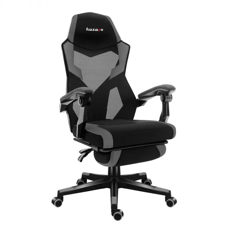Spēļu krēsls huzaro Combat 3.1 pelēka — ergonomisks, regulējams sēdeklis spēlētājiem