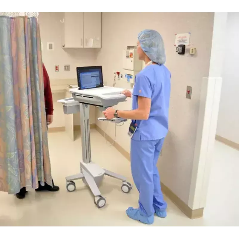 Multivides klēpjdatoru ratiņi ERGOTRON StyleView EMR SV41-6100-0 — balts, alumīnijs/plastmasa, 51 cm augstuma regulēšana, 26 kg