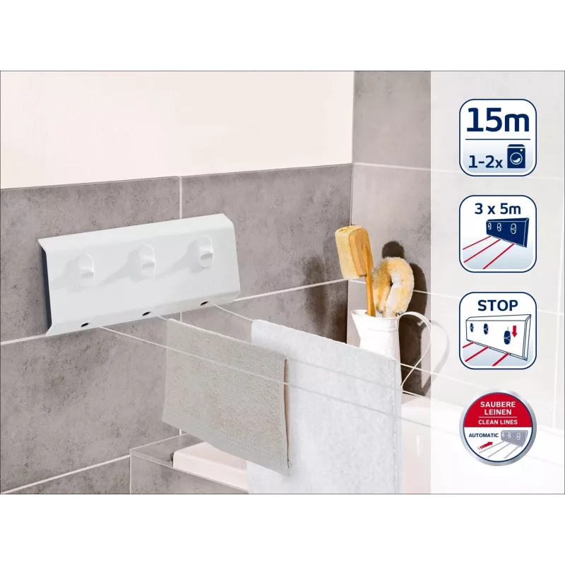 Veļas žāvētāja auklas Leifheit 83107 Balta Poliesteris 340 mm