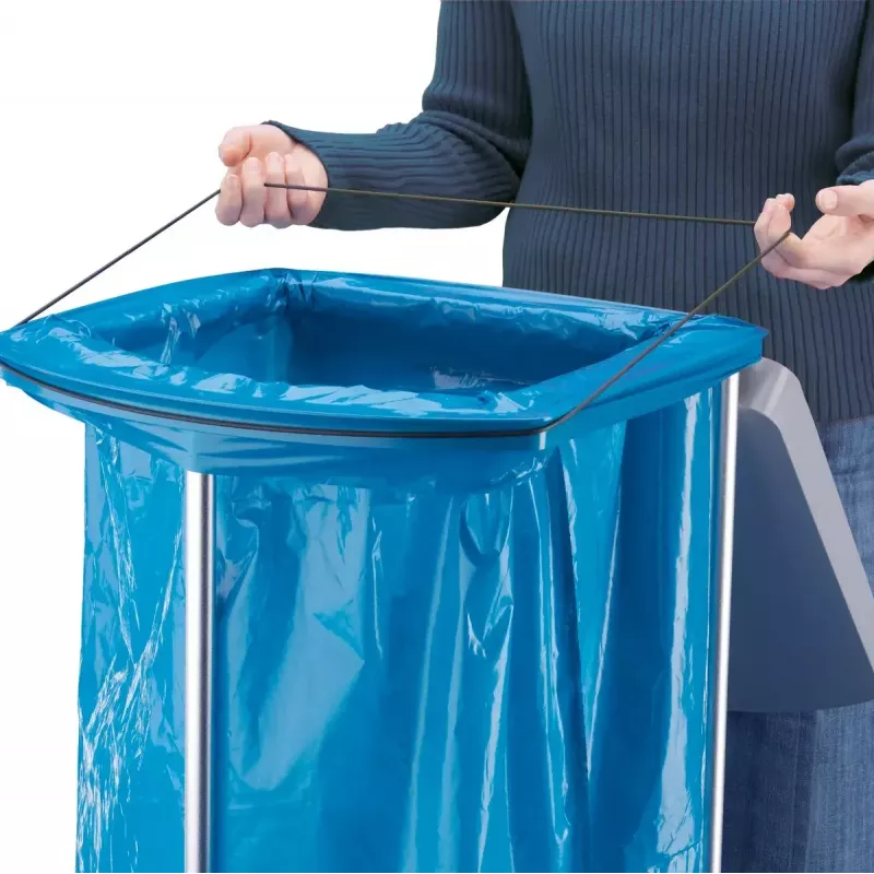 Brīvi stāvošs atkritumu maisa turētājs Hailo ProfiLine MSS XXXL — Iekštelpām, Alumīnijs/Metāls/Plastmasa, 430×450×970 mm