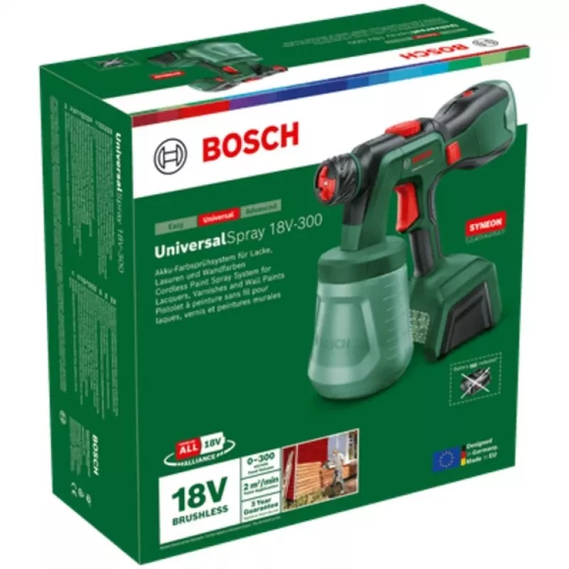 Akumulatora smidzināšanas pistole UniversalSpray 18V-300 solo (Zaļa, bez akumulatora un lādētāja, POWER FOR ALL ALLIANCE)
